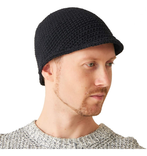 Hombres Kufi Beanie Hat - Brimmed Skull Cap Algodón Chemo Bi