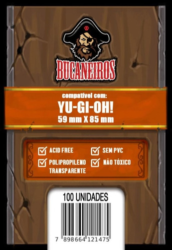 Sleeves Yu-gi-oh - Bucaneiros - 5 Pacotes Com 100u (59x85mm)