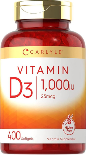 Vitamina D3 Carlyle 1000 Iu, 400 Caps