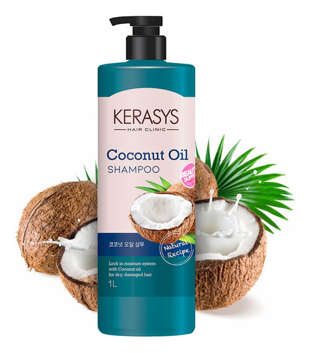 Shampoo Kerasys Con Aceite De Coco 1lt, Brillo Y Suavidad