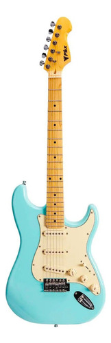 Guitarra elétrica PHX Vintage ST-2 stratocaster de  tília azul-claro verniz brilhante com diapasão de bordo