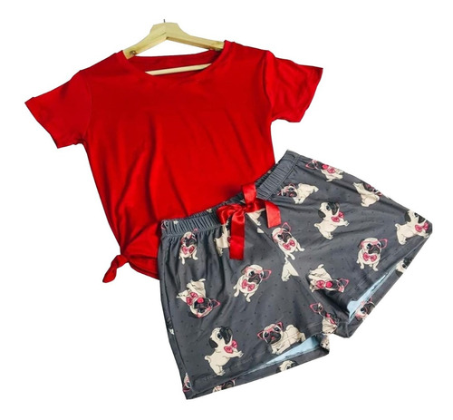 Pijama Short Y Camisa Hermoso Conjunto Para Mujer, Comodo