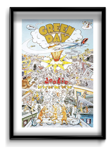 Cuadro Green Day Dookie 35x50 (marco+lámina+vidrio)