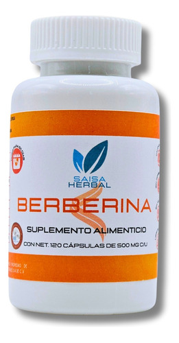 Berberina 100% Pura Con 120 Cápsulas Saisa Herbal Sabor Sin Sabor