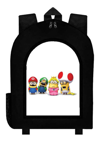 Mochila Negra Mario Bros Art#ar35