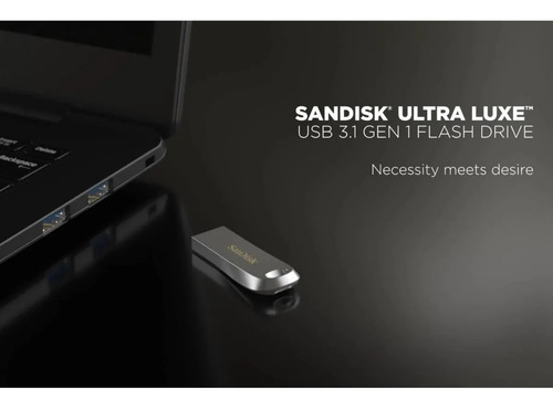Imagen 3 de 7 de Pendrive 32 Gb Sandisk Metalico Usb 3.1 150 Mb Ultra Luxe