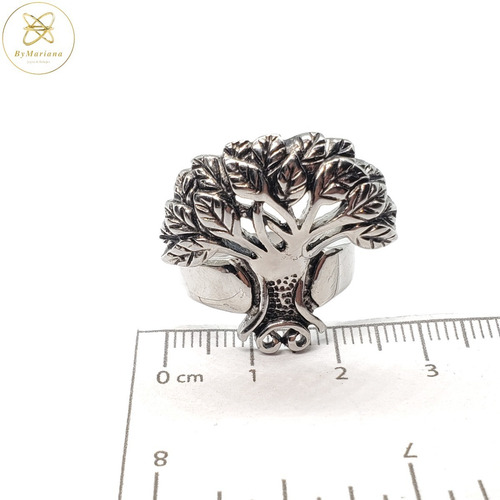 Imagen 5 de 7 de Anillo Acero Quirurgico Cardinal Arbol De La Vida