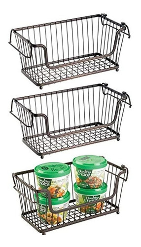 Mdesign Vintage Household Stackable Metal Wire Organizador .