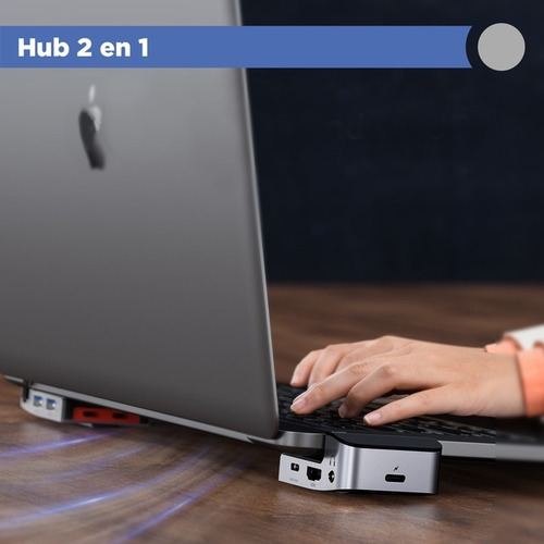 Imagen 4 de 10 de Adaptador Hub Usb-c Multifuncional Con Soporte Baseus 9 En 1