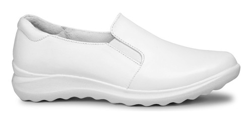 Zapato Blanco De Piel Sin Cintas Para Enfermera Mod. 560