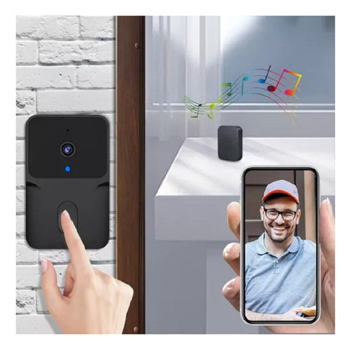 Timbre Inteligente De Puerta Inalámbrico Con Lcd Cámara Wifi