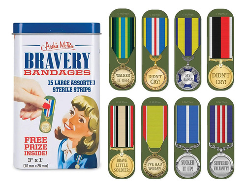 Archie Mcphee Large Assorted Sterile Strip Bravery Bandages