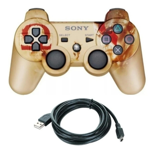 Control De Diseño God Of War Ps3+cable De Carga Compatible