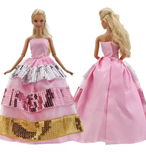 Kit Com 3 Vestidos De Princesa Para Boneca Barbie