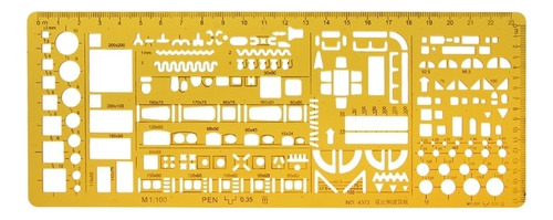 Plantilla Arquitectónica Profesional Regla Dibujo Plantilla