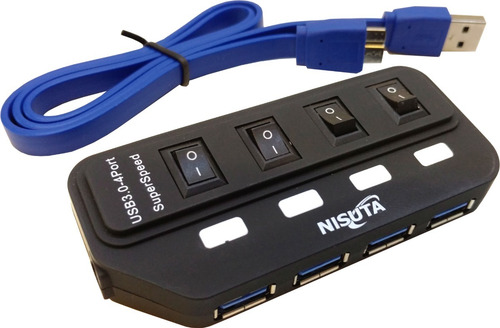 Hub Usb 3.0 4 Puertos Con Switch Interruptor Y Luz