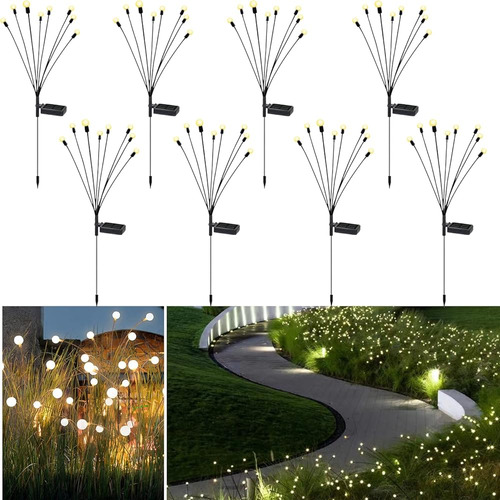 Luces Firefly Con Energía Solar, 8 Pack 8 Luces Solares Led 