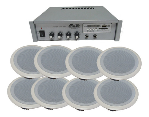 Combo Sonido Música Funcional  8 Parlantes + Amplificador