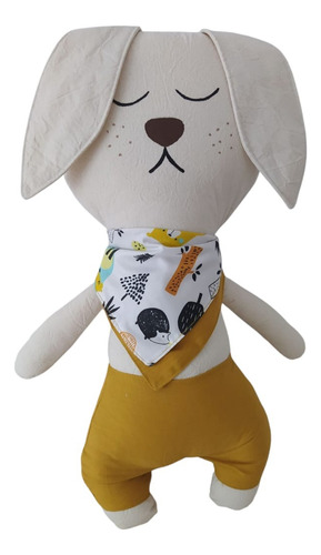 Muñeco Tela Tusor Conejo Mostaza 48cm Myjuanna