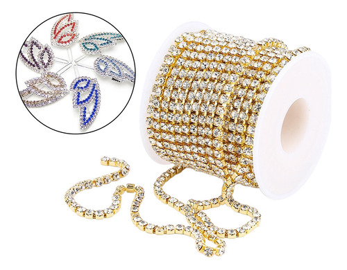 Vestido De Traje De Cadena De Diamantes De Imitación Dorado