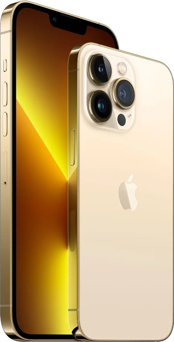 iphone 13 pro max with gold casing