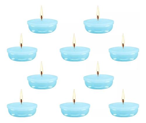 30 Velas Flotantes Color Azul Cielo Aluzza