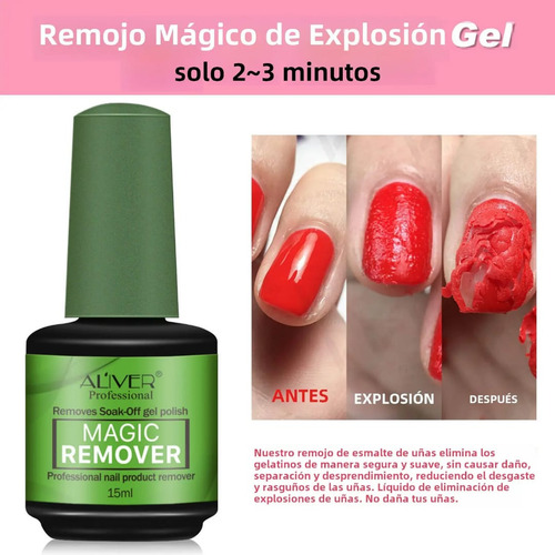 Quita Esmalte Mágico 2 Min Gel Sin Acetona Daño Uña Postizas