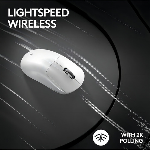 Mouse gamer gamer inalámbrico recargable Logitech PRO X SUPERLIGHT 2 blanco