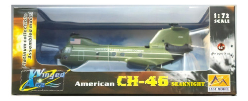 Helicóptero American Ch-46 Seaknight Easy Model 37004 1:72 Color Verde militar