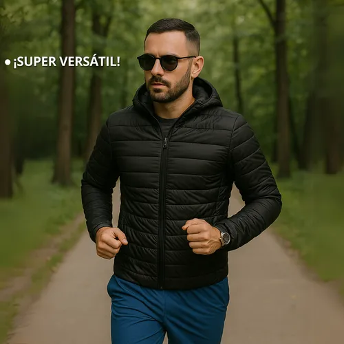 Campera Inflable Hombre Abrigada Con Capucha Desmontable