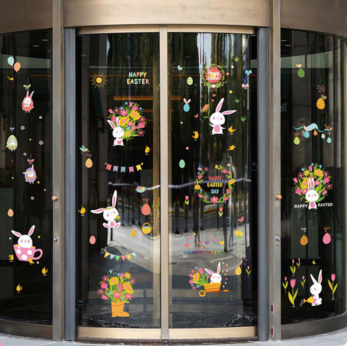 9 Pegatinas De Pared De Pascua Con Pantalla Electrostática