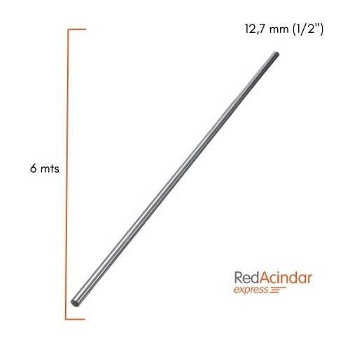 Imagen 2 de 4 de Hierro Liso Macizo Redondo De 12,7 Mm (1/2 ) X 6mt Acindar