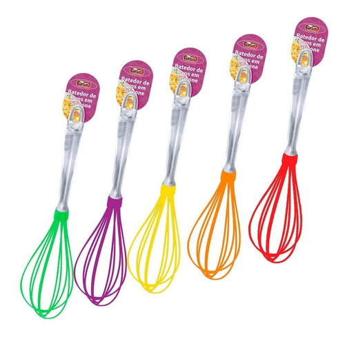 Batedor De Ovos Em Silicone 28 Cm - Cores Sortidas - Catuaí