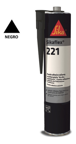 Imagen 2 de 9 de Sikaflex 221 Sellador Poliuretano Profesional Negro 300 Ml