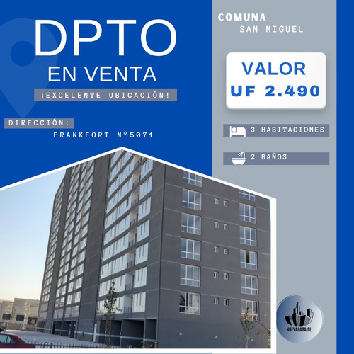 Venta Depto. En Comuna San Miguel