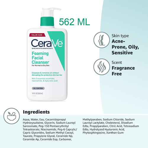 Cerave Foaming Facial Cleanser - Ml A Tipo De Piel Mixta