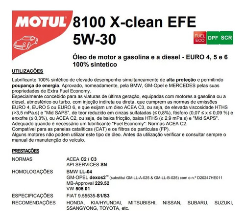 Motul Óleo De Motor 8100 5W-30 1 L