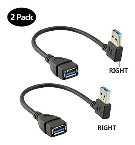 Cable Adaptador Convertidor Usb 3.0 Macho A Hembra(90 Grados