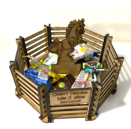 Centros Mesa Vaquero Caballo Para Bodas Fiestas De Mdf 30 Pz Natural