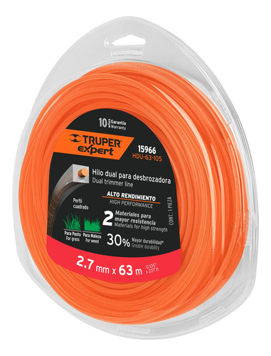 Hilo Para Desbrozadora Dual, En Blister, 63 M, 0.105'