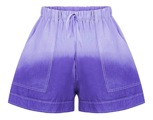 Pantalon Corto Cintura Elastica Para Mujer Color Verano 3xl