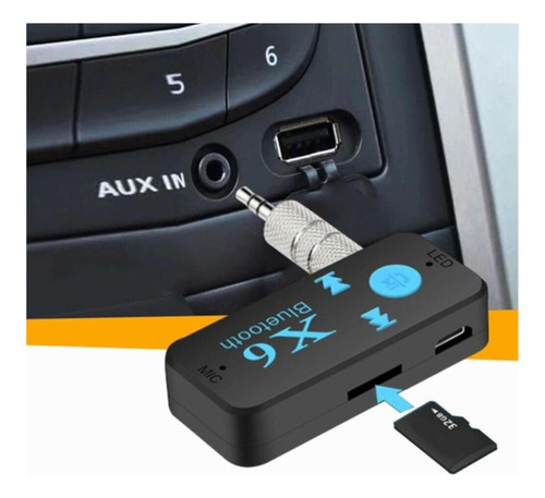 Receptor De Audio Aux Bluetooth X6 Soporta Memoria Micro Sd