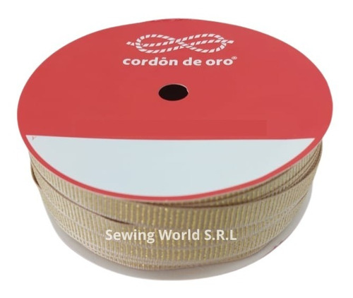 Cinta Baby Gross Lurex 10mm X 100 Mts - Cordón De Oro -