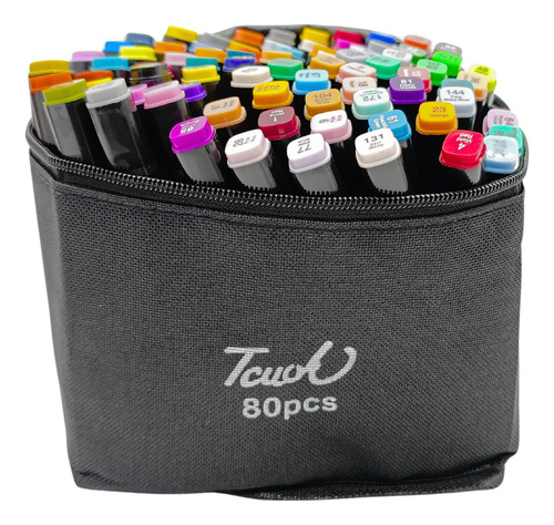Estojo De Canetinhas Touch 80 Cores Marcadores Ponta Dupla