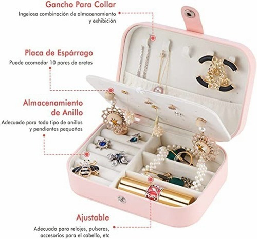Imagen 6 de 8 de Joyero Caja De Collares Caja De Almacenamiento De Escritorio