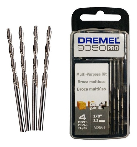 Brocas Multiuso 4 Piezas Ad561 Para Dremel 9050 Pro