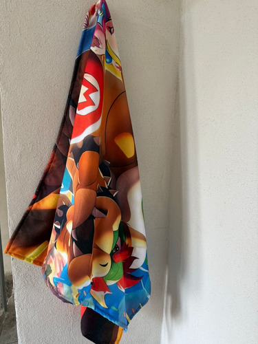 Toalla De Baño Mario Bross De Microfibra Rojo