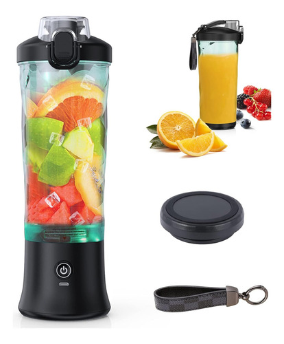 Minibatidora De 600 Ml Con 6 Cuchillas Y Vaso Para Llevar