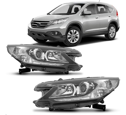 Par Farol Para Honda Crv 2012 2013 A 2015 Manual C/ Projetor