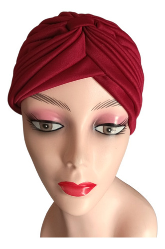 Sombrero Mujer Turbante Poliester Rojo